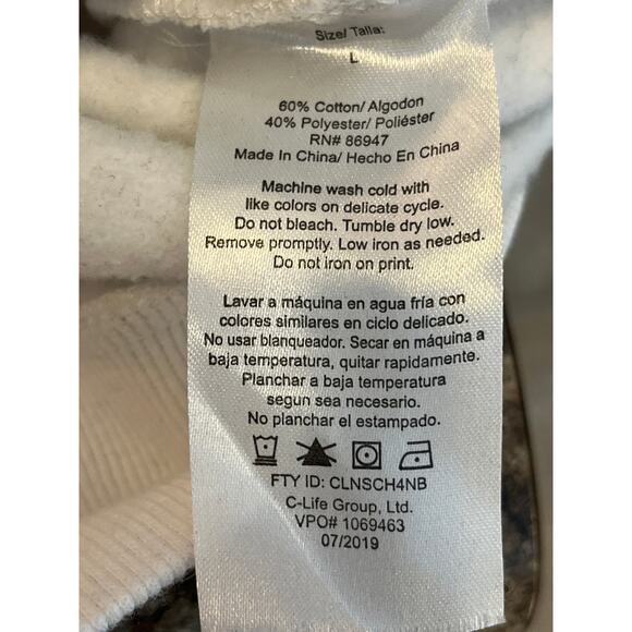 Chemistry‎ White Graphic Hoodie Poetic Justice Size Large Crop 2Pac - Picture 5 of 7